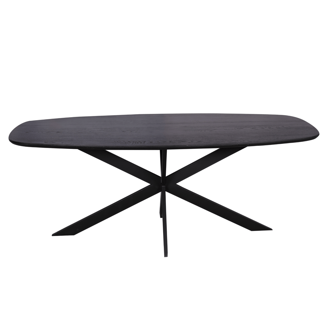 Eiken eettafel Ferris | Deens Ovaal 200 cm | Zwart - Industrieelinhuis.nl