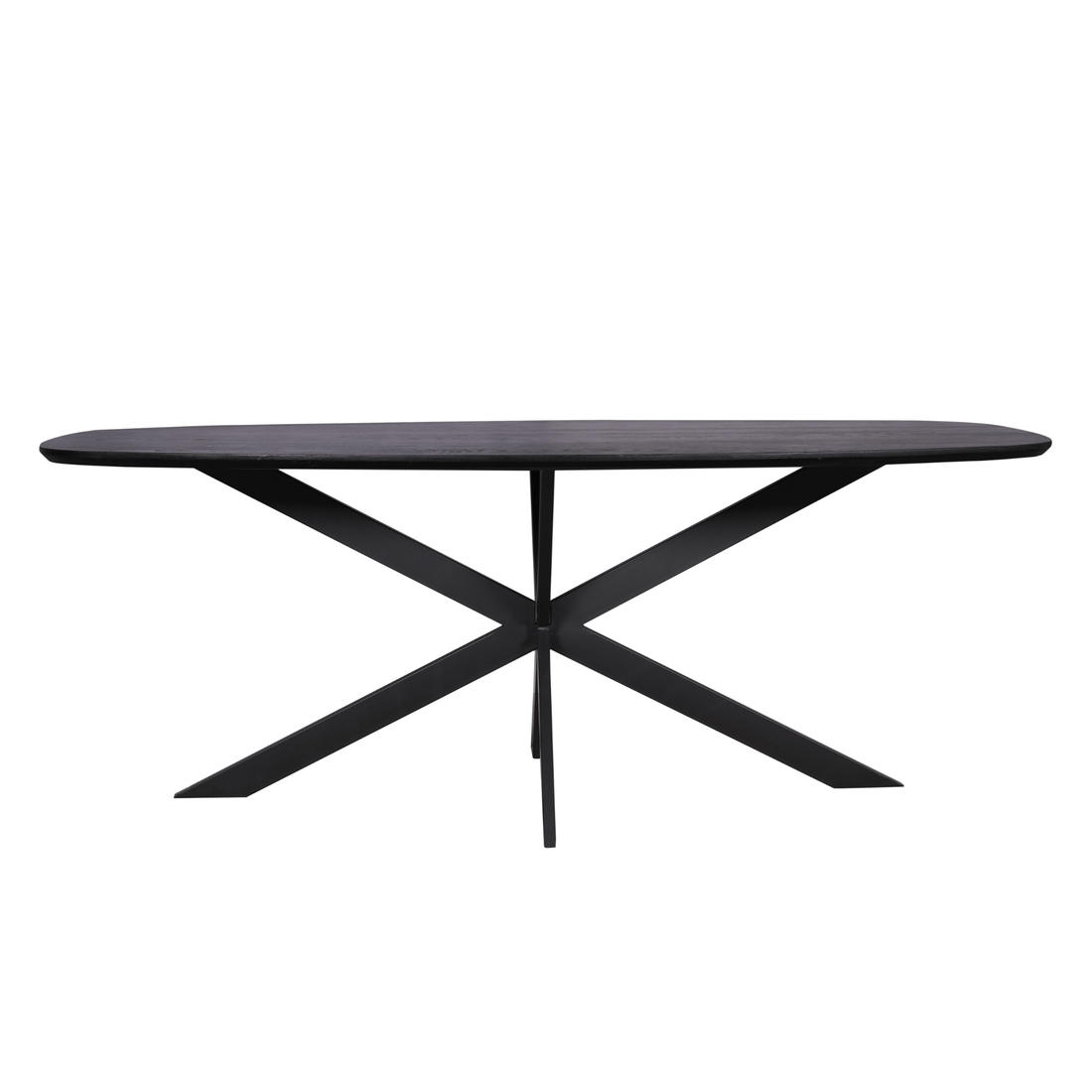 Eiken eettafel Ferris | Deens Ovaal 200 cm | Zwart - Industrieelinhuis.nl