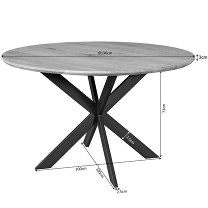 Eiken eettafel Ferris | Rond 130 cm | Brown