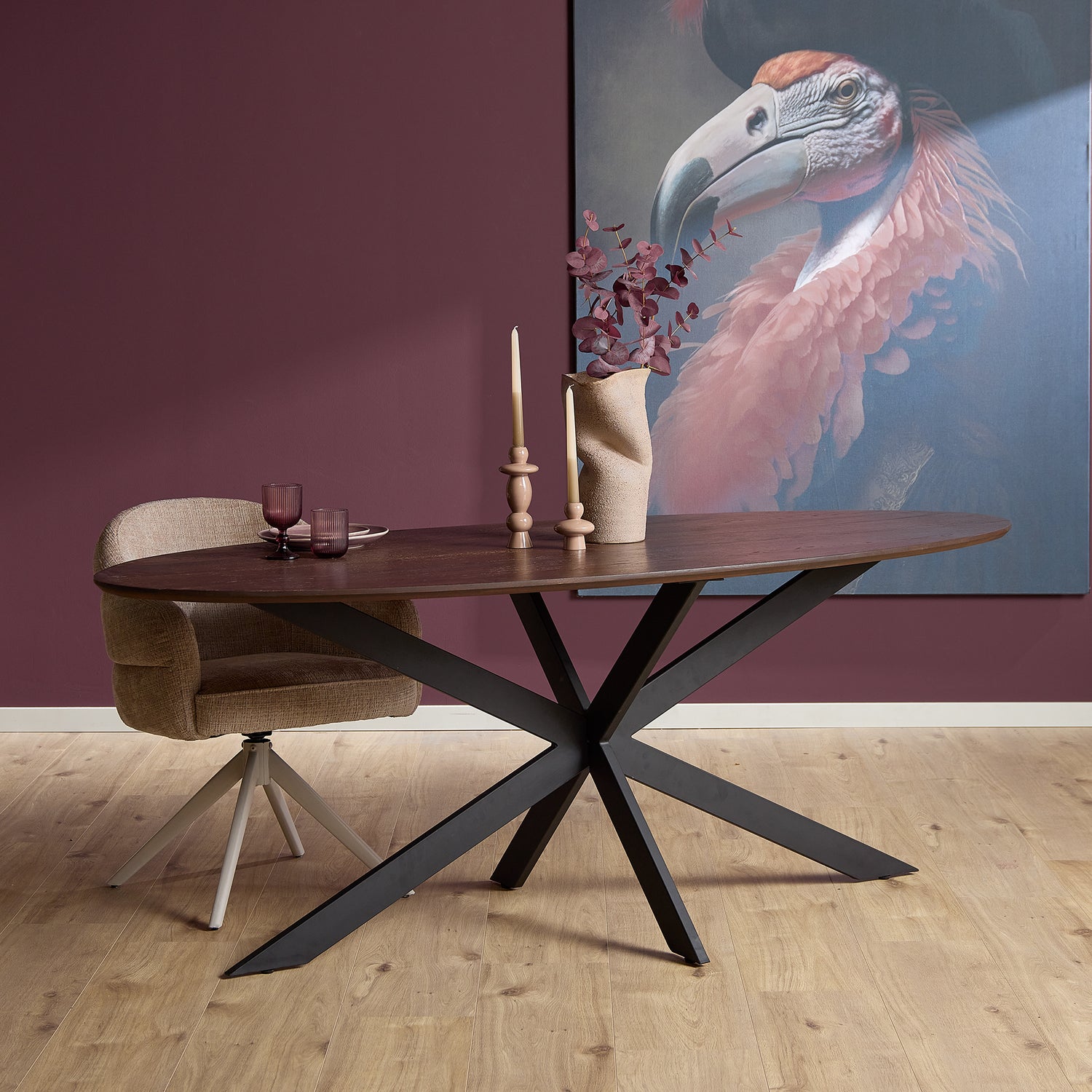 Eiken Eettafel Ferris Ovaal 240 cm