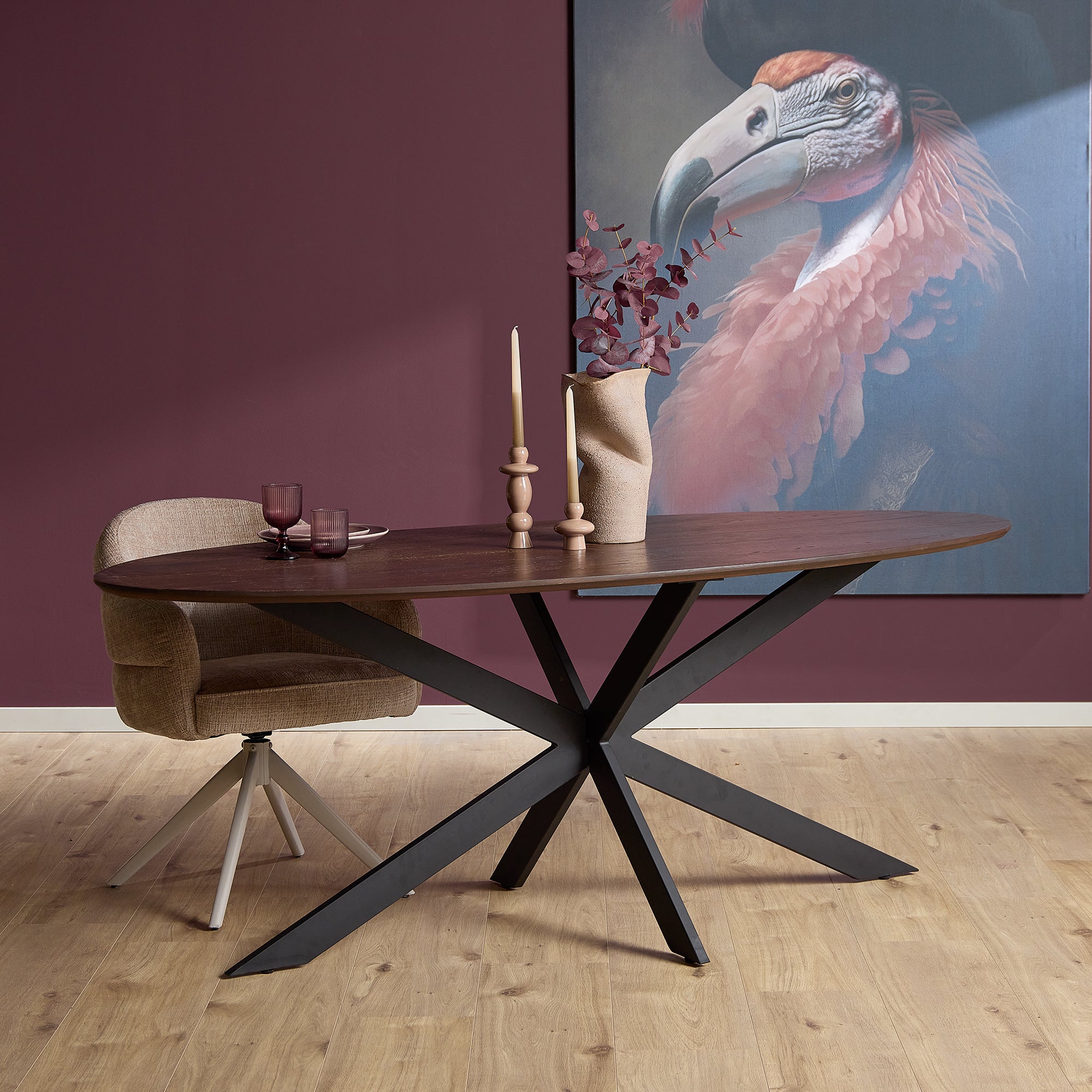 Eiken Eettafel Ferris Ovaal 240 cm