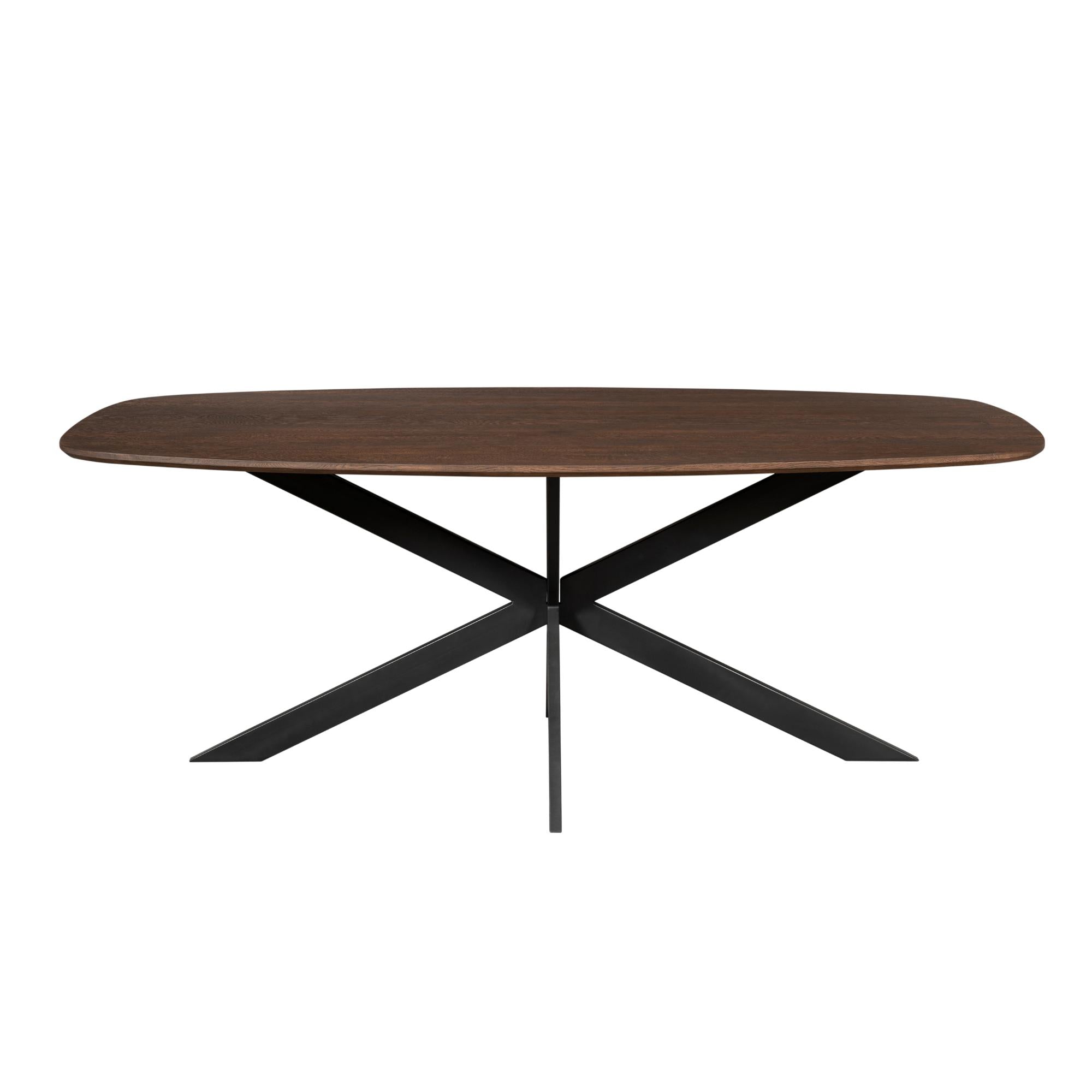 Eiken eettafel Ferris Deens Ovaal Bruin 180 cm - Industrieelinhuis.nl