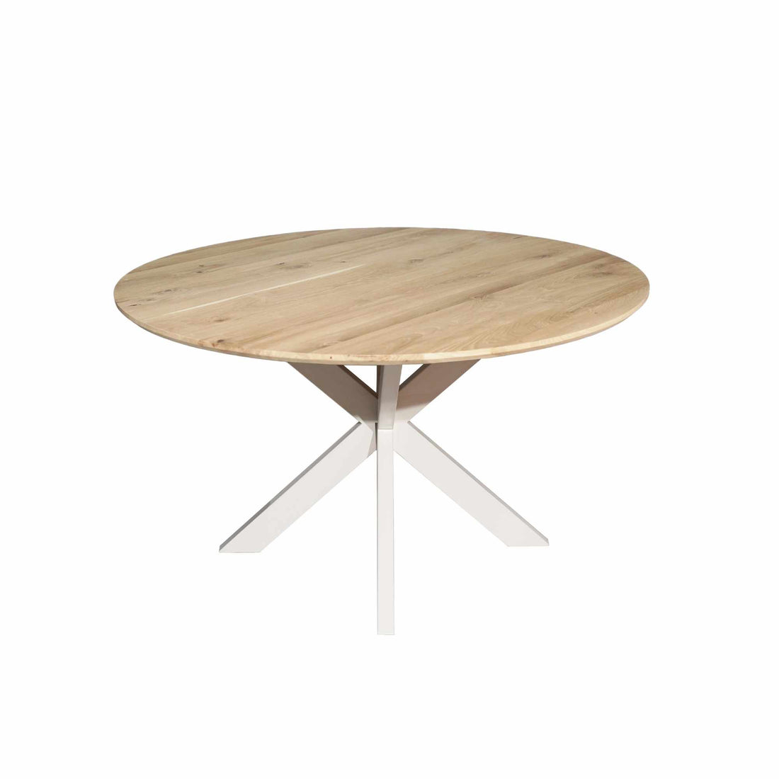 Eiken eettafel Ferris | Rond 150 cm | Naturel | Poot Sand - Industrieelinhuis.nl