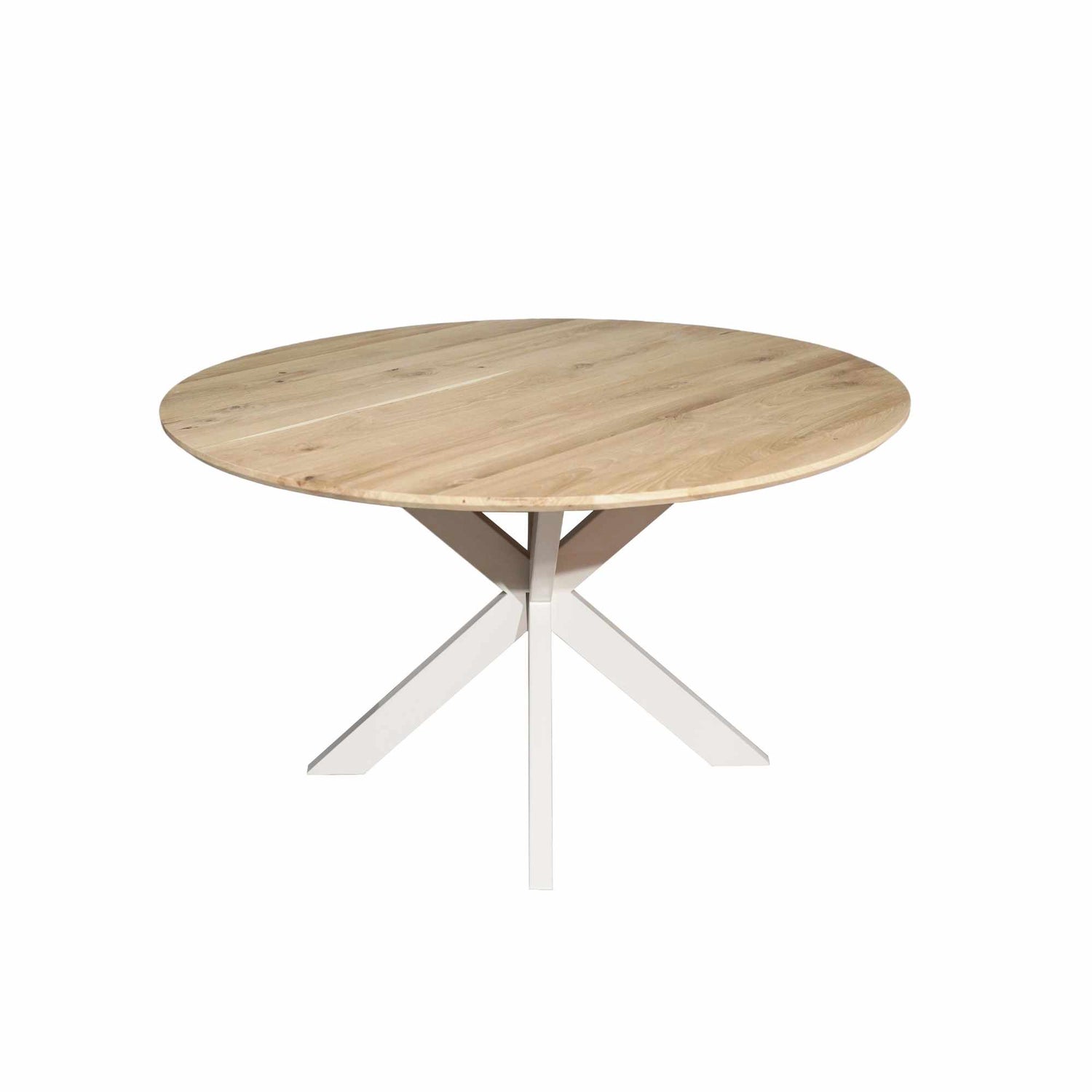 Eiken eettafel Ferris | Rond 150 cm | Naturel | Poot Sand - Industrieelinhuis.nl