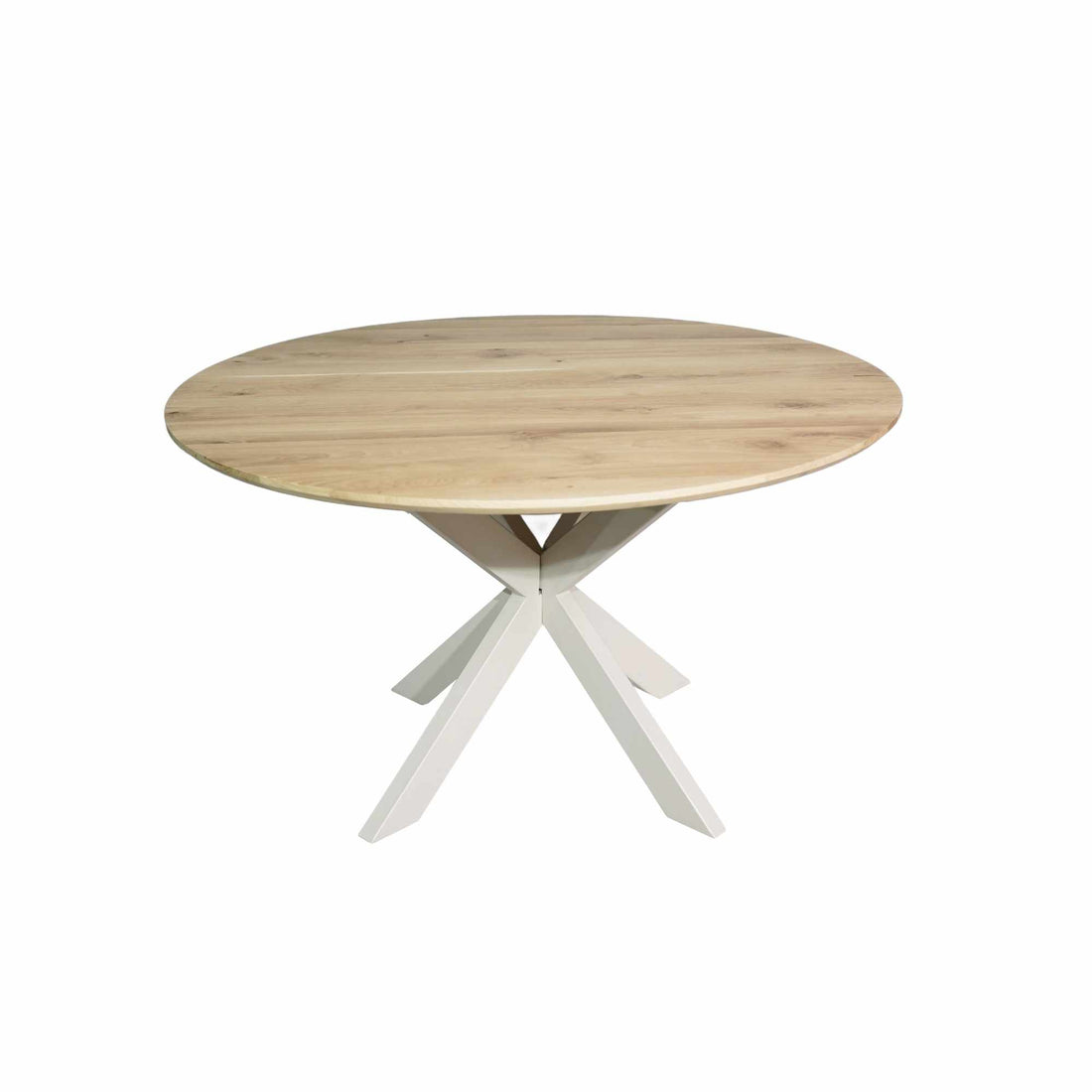 Eiken eettafel Ferris | Rond 150 cm | Naturel | Poot Sand - Industrieelinhuis.nl