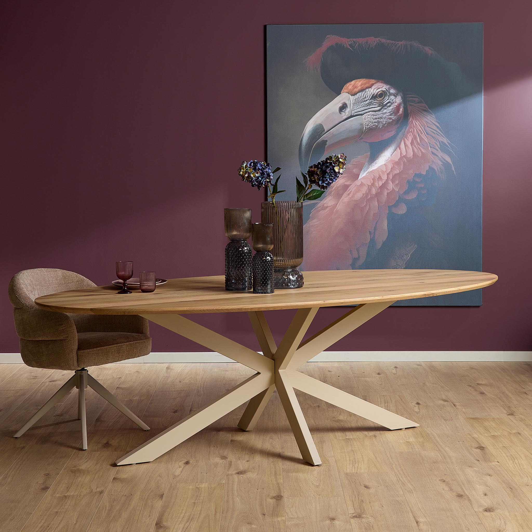 Eiken Eettafel Ferris Ovaal 280 cm