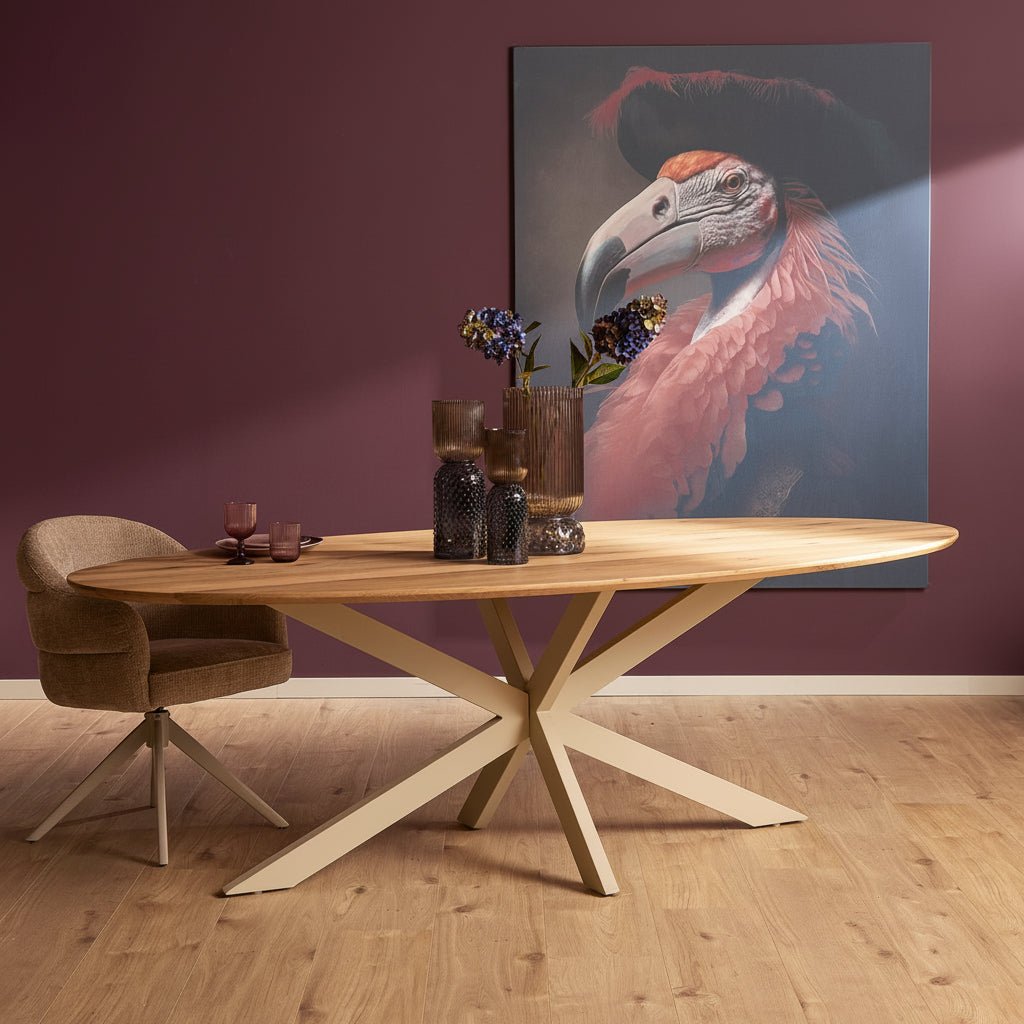 Eiken eettafel Ferris | Ovaal 180 cm | Naturel | Poot Sand - Industrieelinhuis.nl