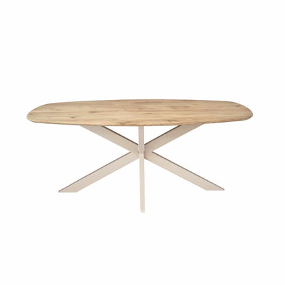 Eiken eettafel Ferris | Deens Ovaal 180 cm | Naturel | Poot Sand - Industrieelinhuis.nl