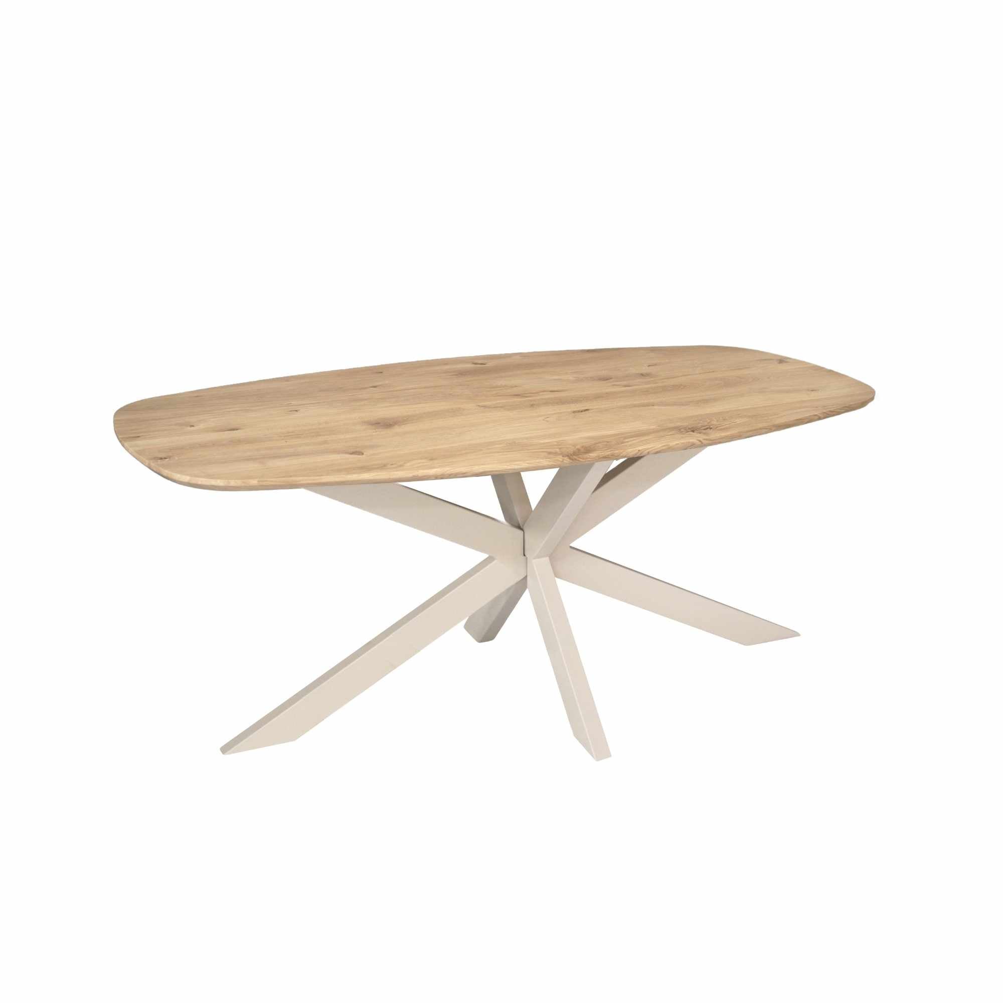 Eiken eettafel Ferris | Deens Ovaal 180 cm | Naturel | Poot Sand - Industrieelinhuis.nl