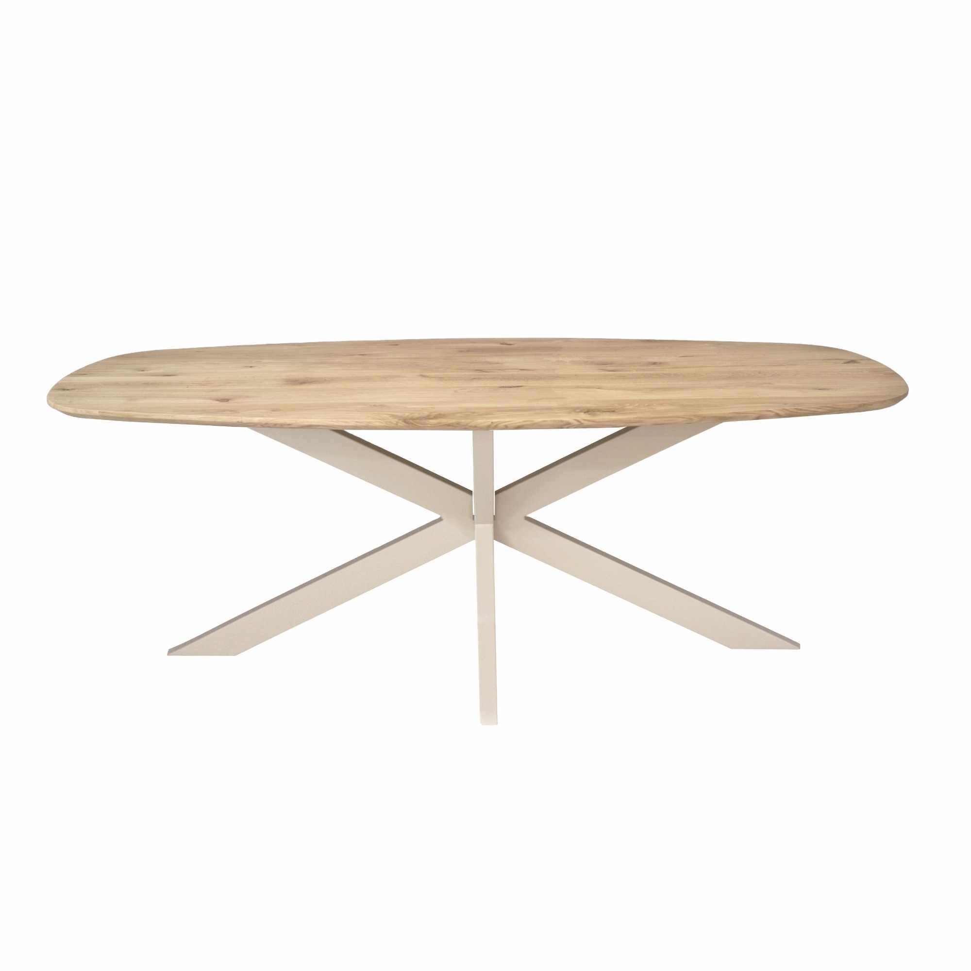 Eiken eettafel Ferris | Deens Ovaal 200 cm | Naturel | Poot Sand - Industrieelinhuis.nl