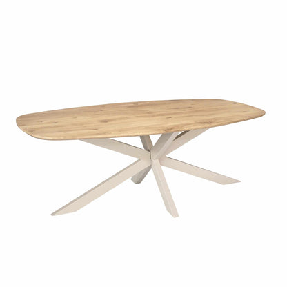 Eiken eettafel Ferris | Deens Ovaal 200 cm | Naturel | Poot Sand - Industrieelinhuis.nl