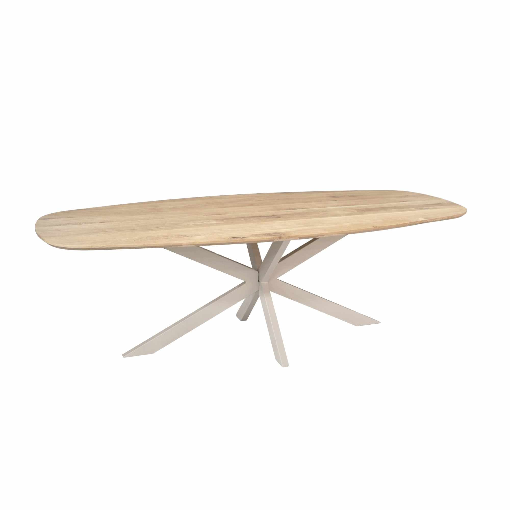 Eiken eettafel Ferris | Deens Ovaal 240 cm | Naturel | Poot Sand - Industrieelinhuis.nl