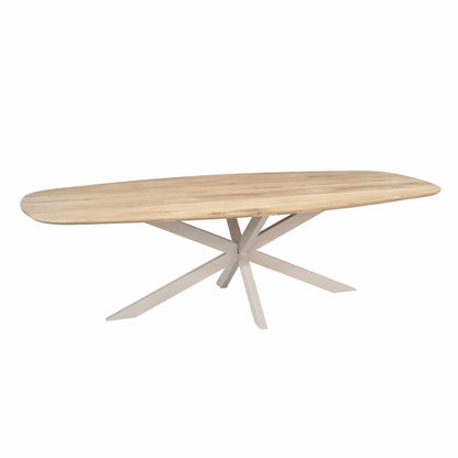 Eiken eettafel Ferris | Deens Ovaal 280 cm | Naturel | Poot Sand - Industrieelinhuis.nl