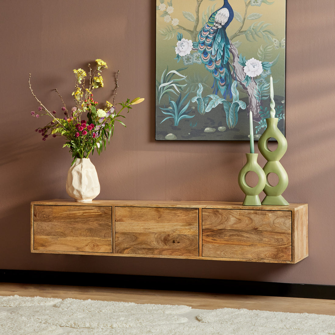 Zwevend tv meubel Vision Naturel | 160 cm - Industrieelinhuis.nl