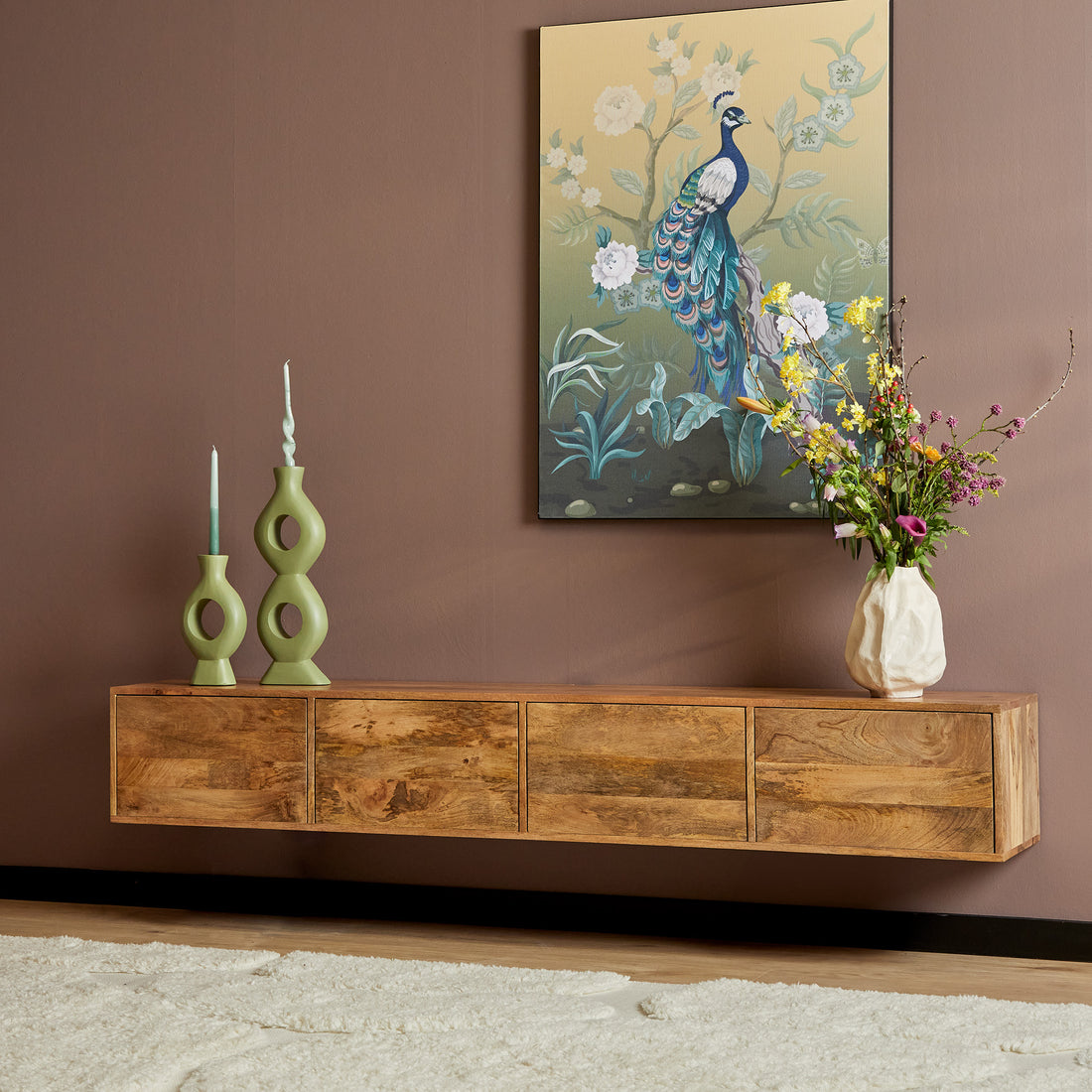 Zwevend tv meubel Vision Naturel | 200 cm - Industrieelinhuis.nl