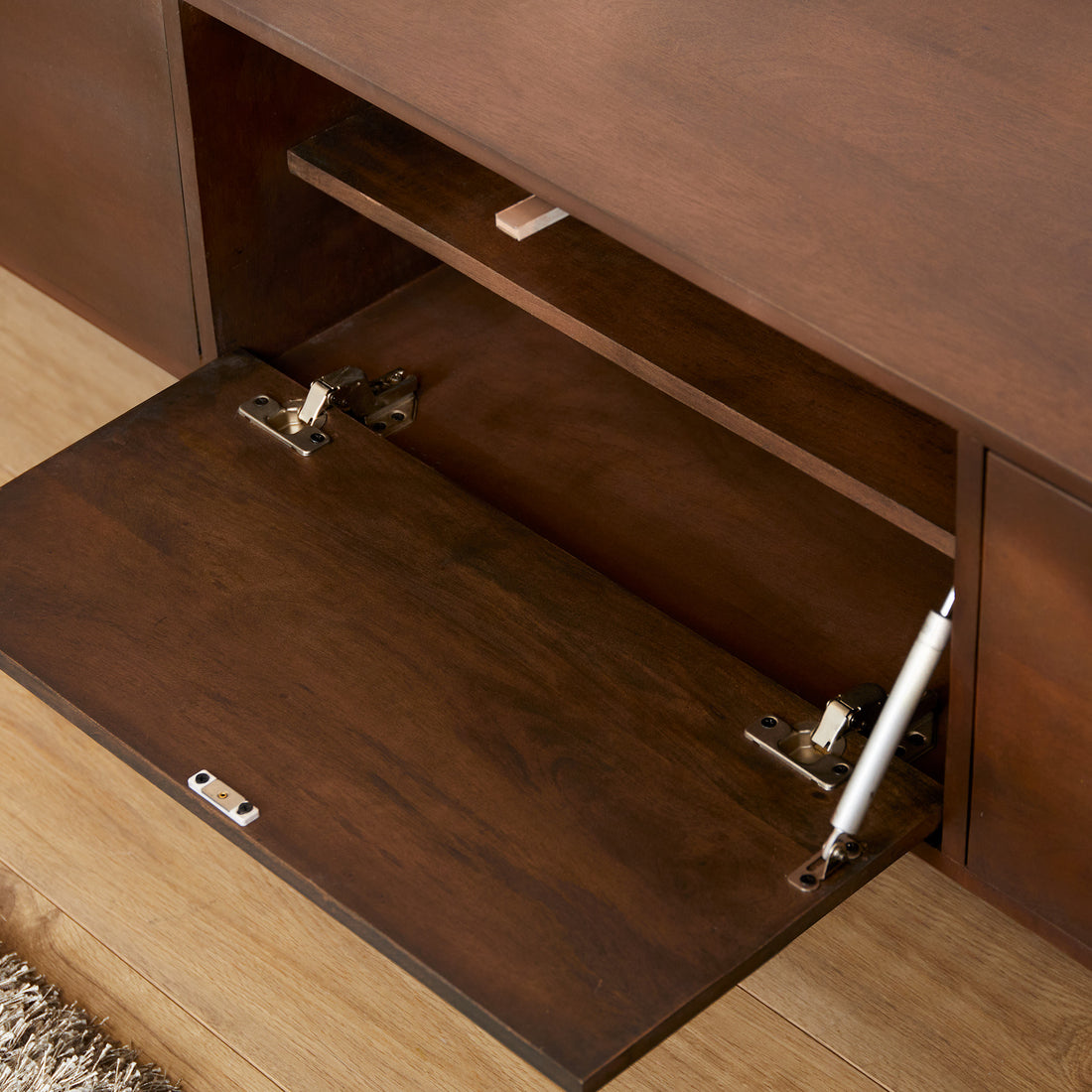 Zwevend tv meubel Vista Walnut | 200 cm - Industrieelinhuis.nl