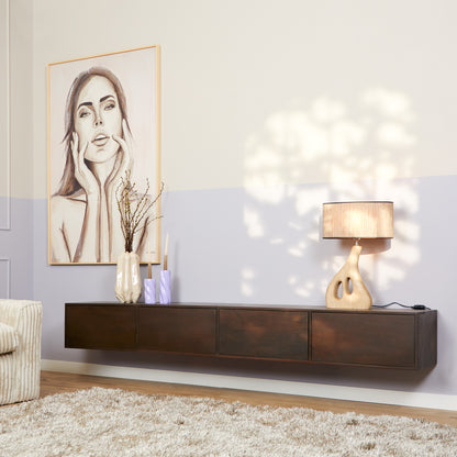 Zwevend tv meubel Vista Walnut | 120 cm - Industrieelinhuis.nl