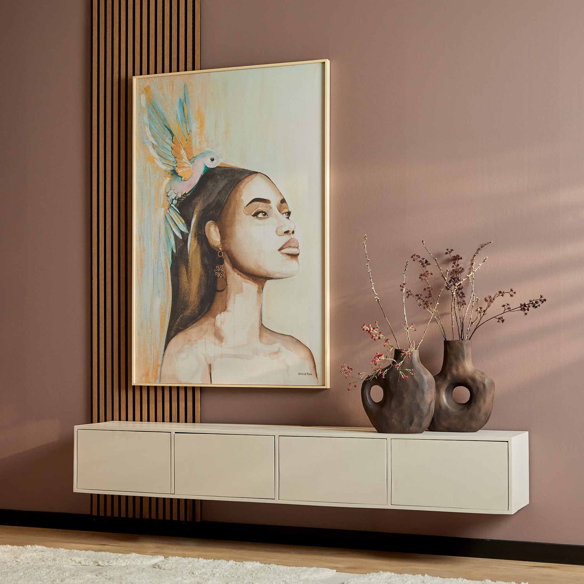 Zwevend tv meubel Vision Zand 200 cm - Industrieelinhuis.nl