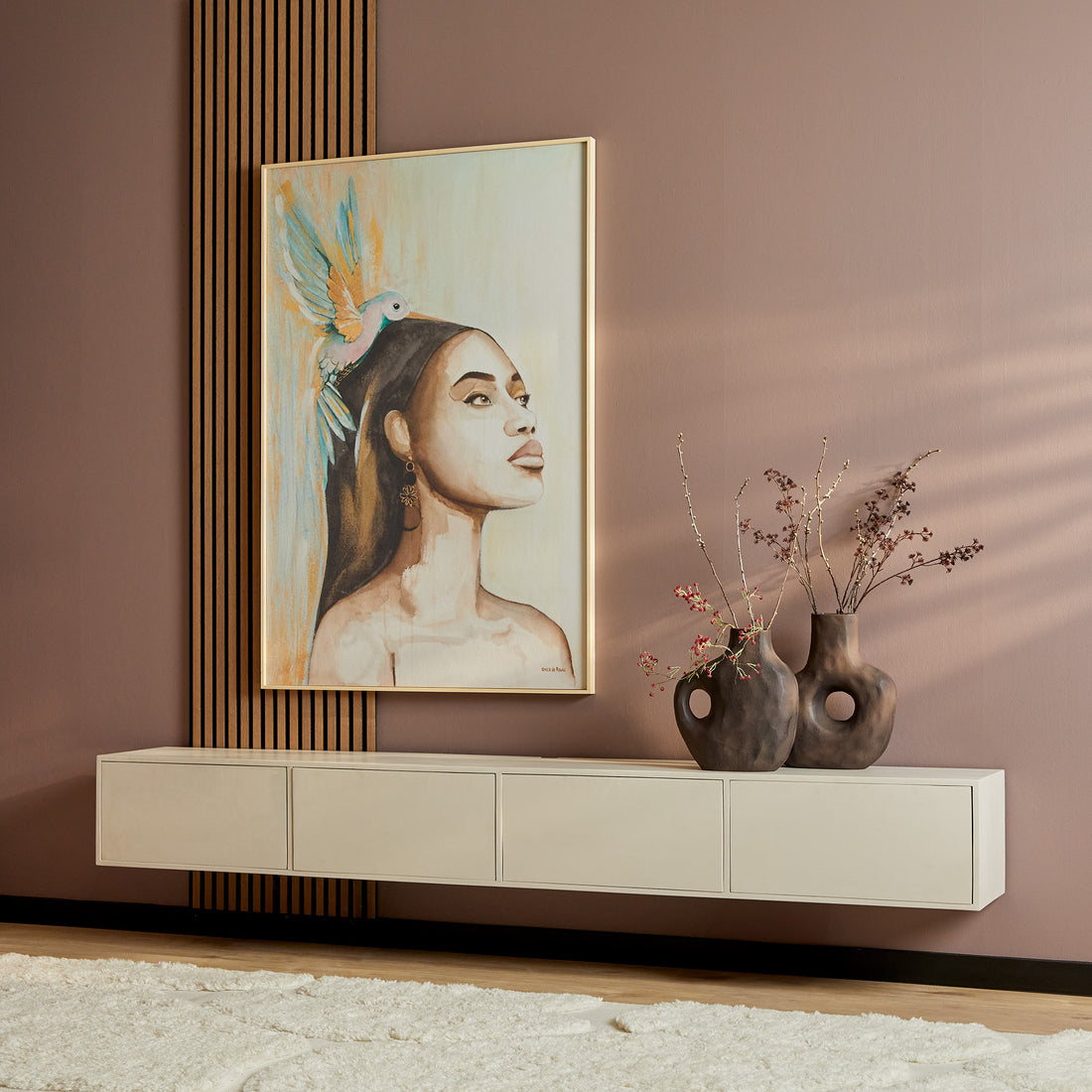 Zwevend tv meubel Vision Sand | 240 cm - Industrieelinhuis.nl