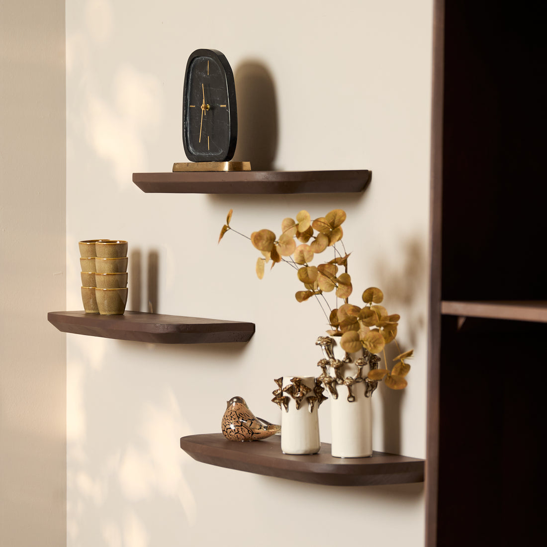 Wandplank Set van 3 Gusta Walnut 60 cm