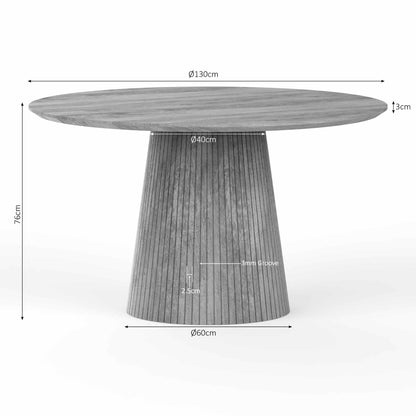 Eettafel Solana | 130 cm | Taupe - Industrieelinhuis.nl