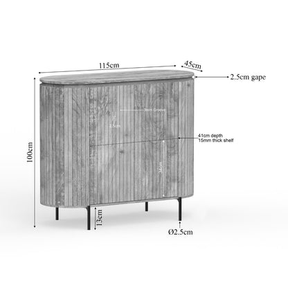 Kabinet kast Solana | 115 cm | Taupe - Industrieelinhuis.nl