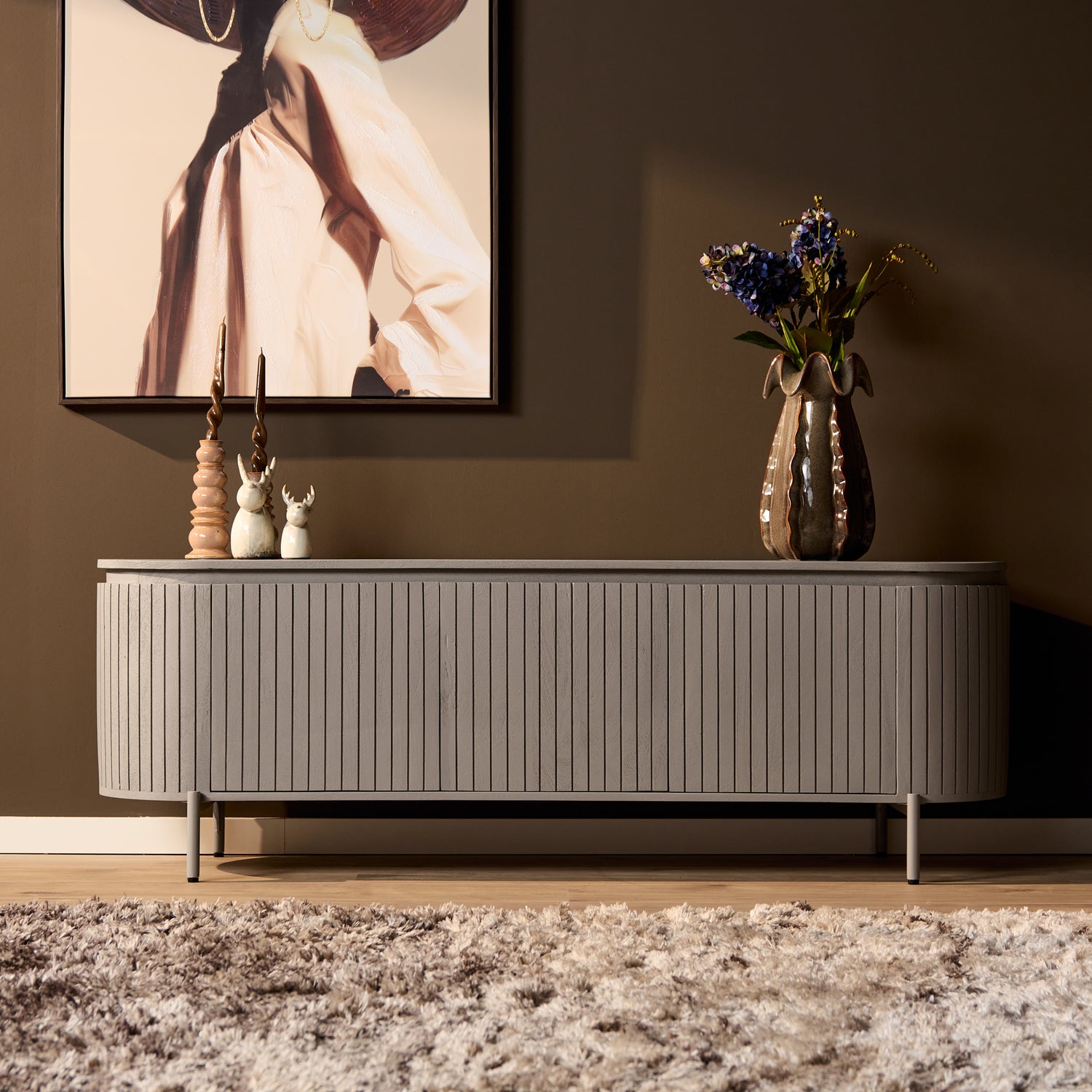 Tv meubel Solana | 165 cm | Taupe - Industrieelinhuis.nl