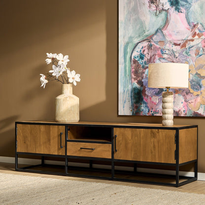 TV -Möbel Denver | Mangoholz und Stahl 180 cm