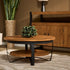 Salontafel Paras rond | Mangohout Staal | 90 cm - Industrieelinhuis.nl