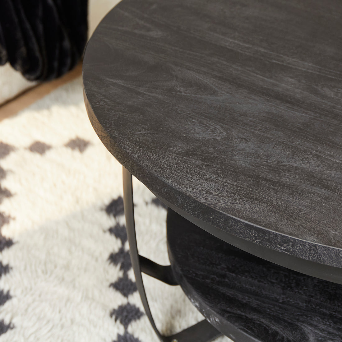 Salontafel Paras Black 90 cm - Industrieelinhuis.nl