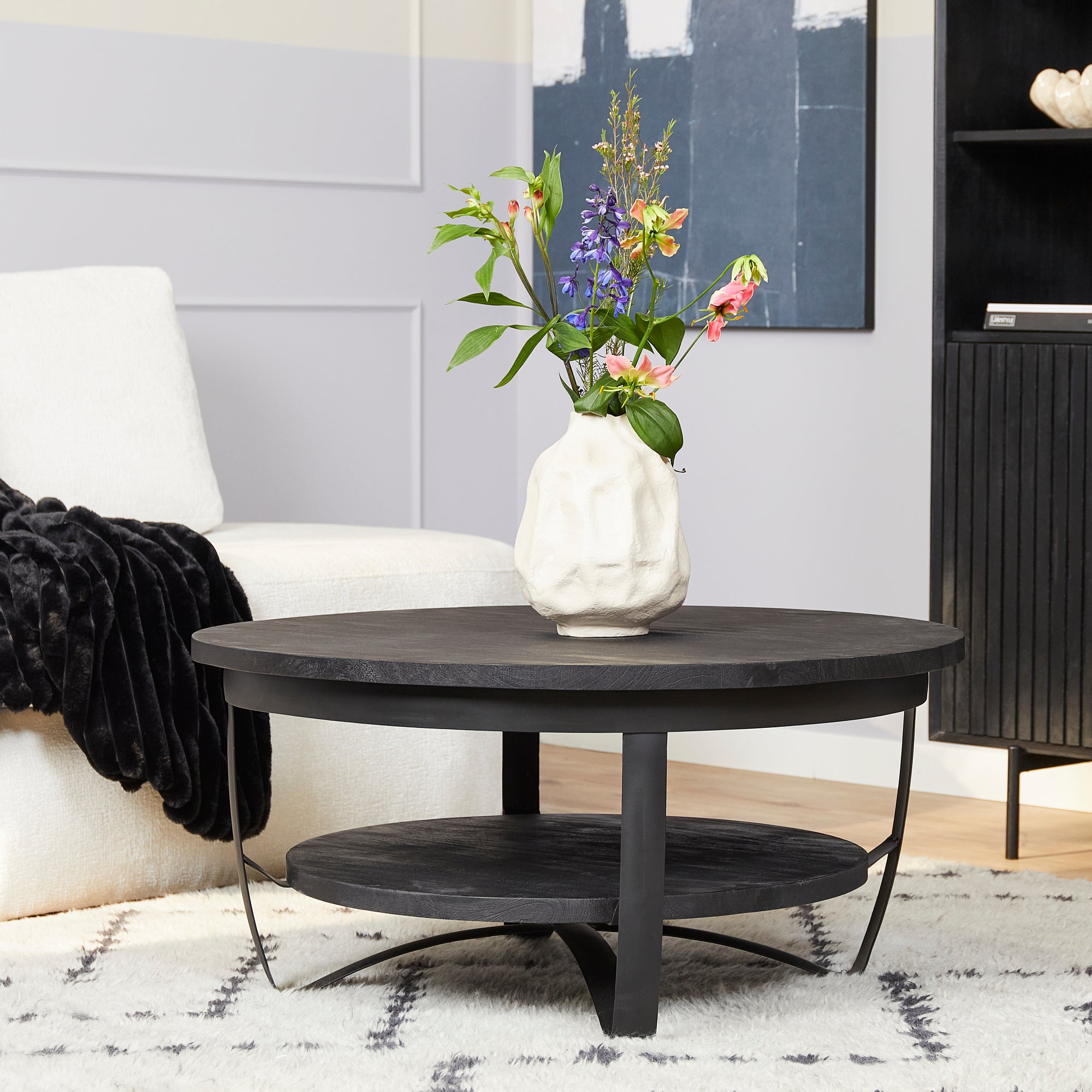 Salontafel Paras Black 90 cm - Industrieelinhuis.nl