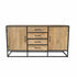 Dressoir Dakota 165 cm – Massief Mangohout met Zwart Metalen Frame – 4 Lades & 2 Deuren – Industrieel Design - Industrieelinhuis.nl