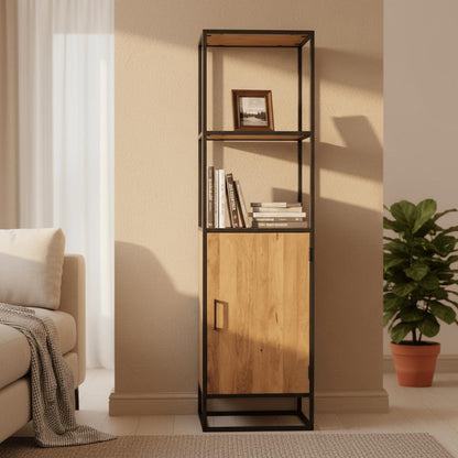Boekenkast Dakota 1 deur | 55 cm - Industrieelinhuis.nl