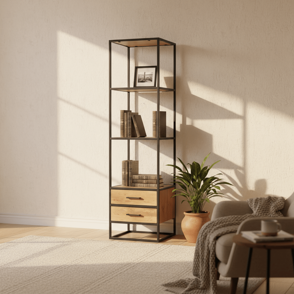 Boekenkast Dakota 2 lades | 55 cm - Industrieelinhuis.nl