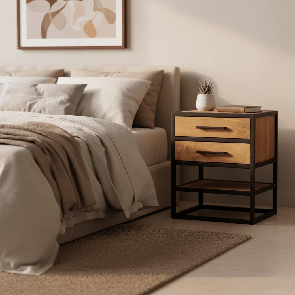 Nachtkastje Dakota | 45 cm - Industrieelinhuis.nl