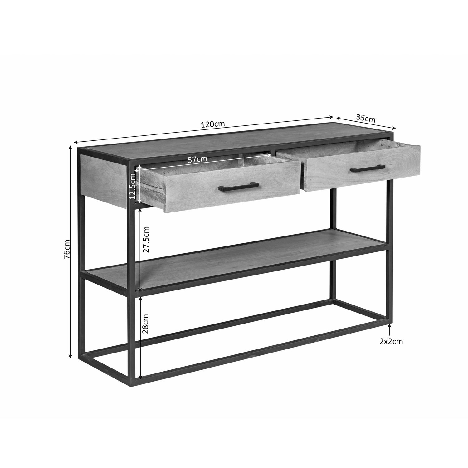 Sidetable Dakota | 120 cm - Industrieelinhuis.nl