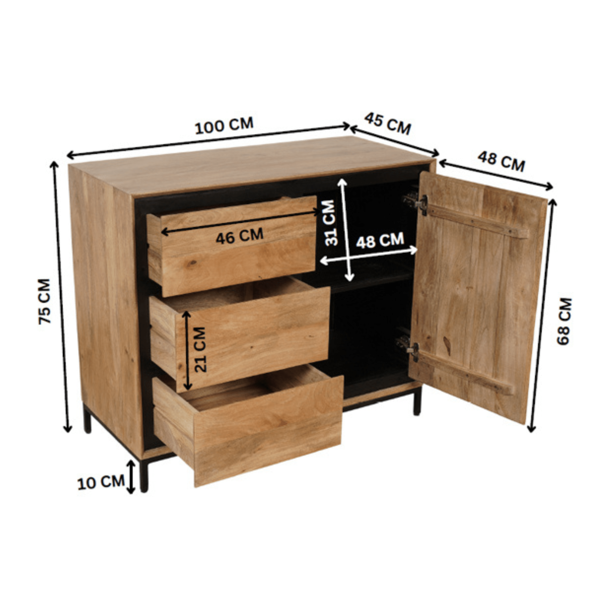 Kabinet kast Strata | 100 cm - Industrieelinhuis.nl
