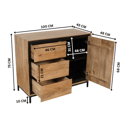 Kabinet kast Strata | 100 cm - Industrieelinhuis.nl