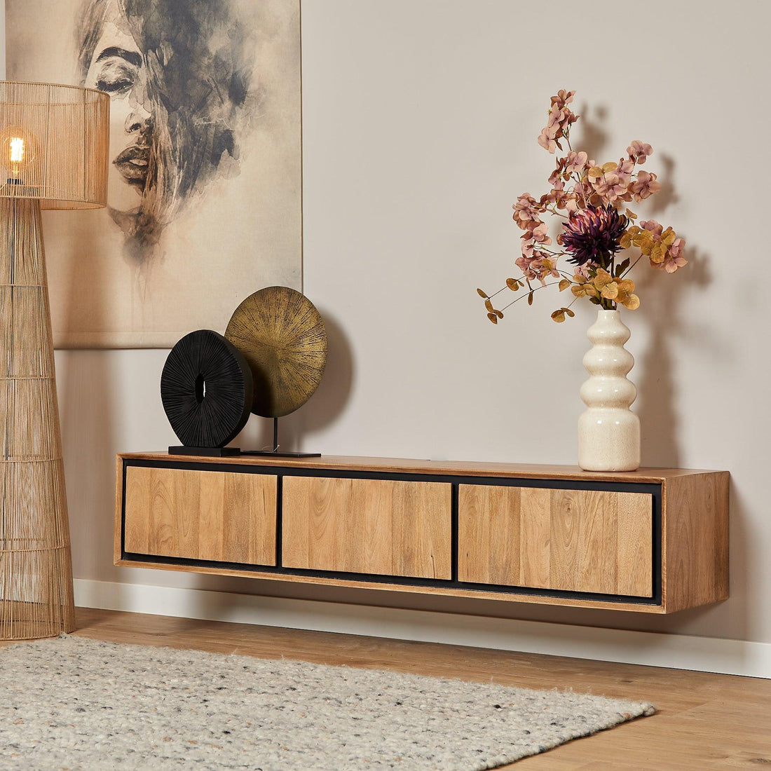 Zwevend tv meubel RichWood | 160 cm - Industrieelinhuis.nl