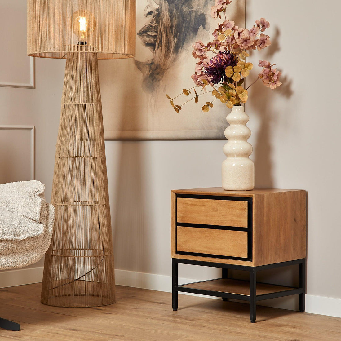 Nachtkastje RichWood | 45 cm - Industrieelinhuis.nl