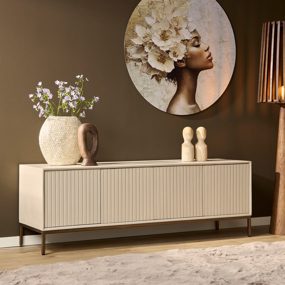 Tv meubel beige Madison Sand 165 cm - Industrieelinhuis.nl
