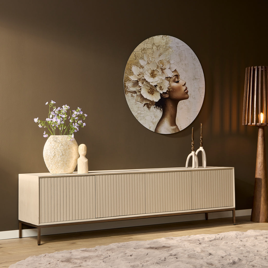 Tv meubel Beige Madison Sand 210 cm