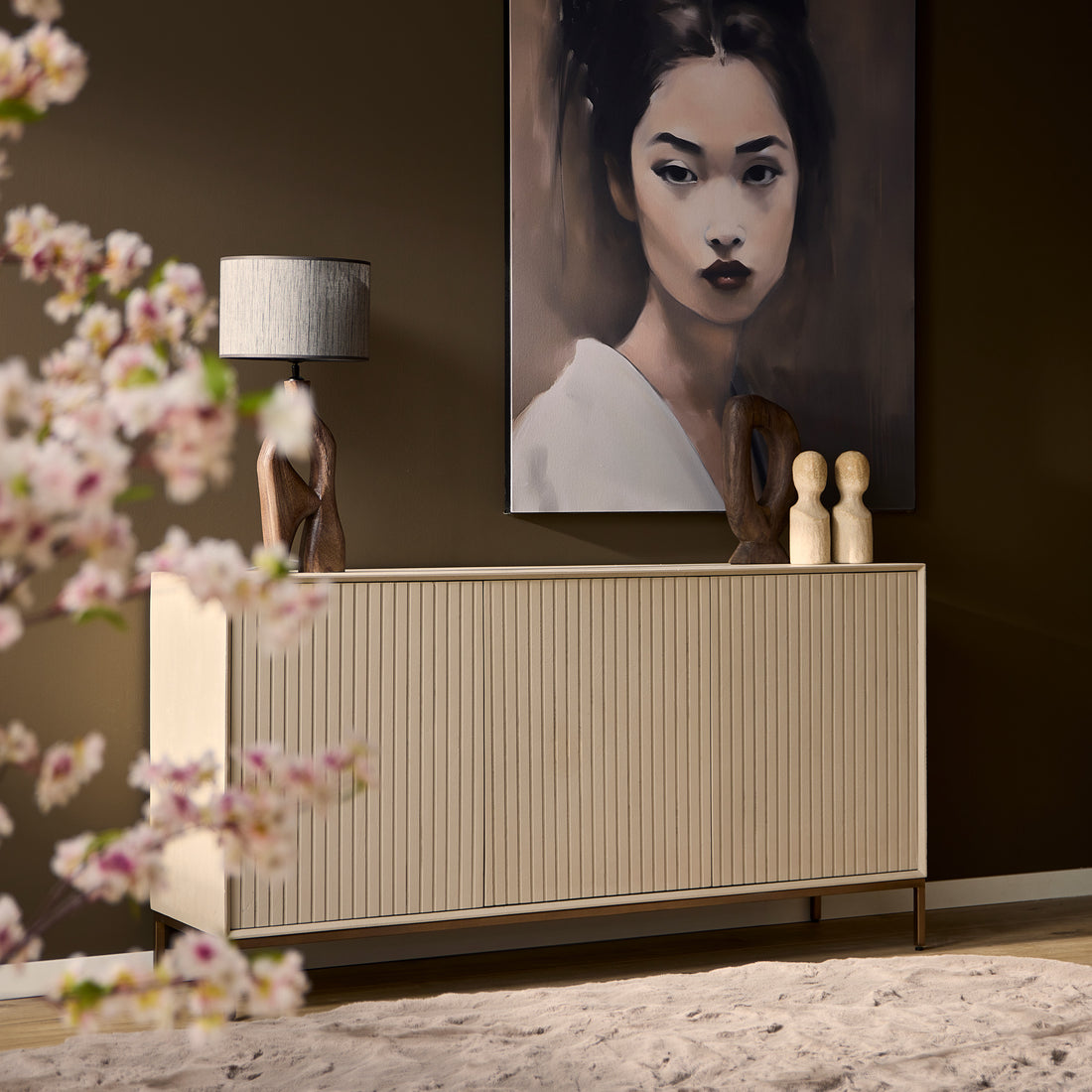 Beige Dressoir Madison Sand  165 cm