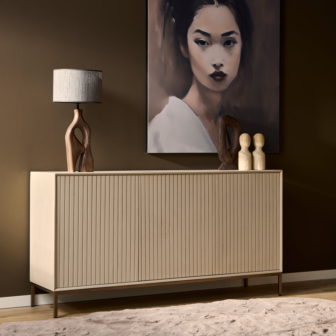 Beige Dressoir Madison Sand  165 cm