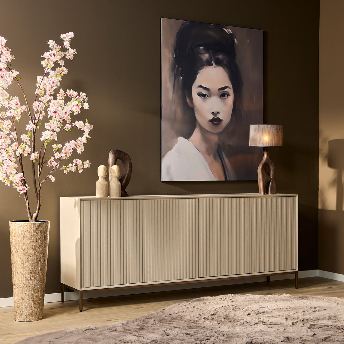 Beige Dressoir Madison Sand | 210 cm