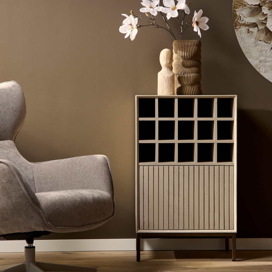 Wijnkast Madison Sand 55 cm - Industrieelinhuis.nl