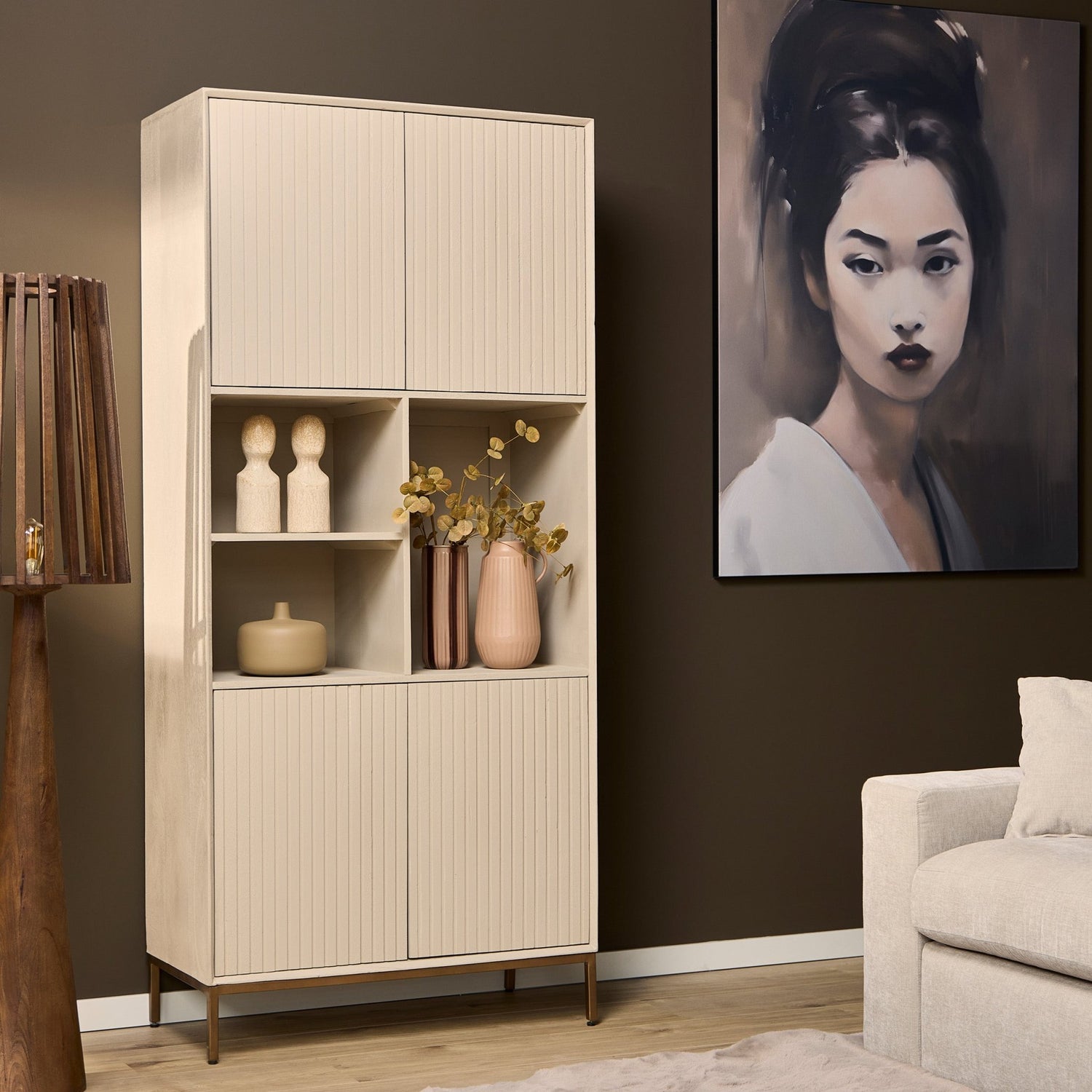 Vakkenkast Madison Sand  | 90 cm - Industrieelinhuis.nl