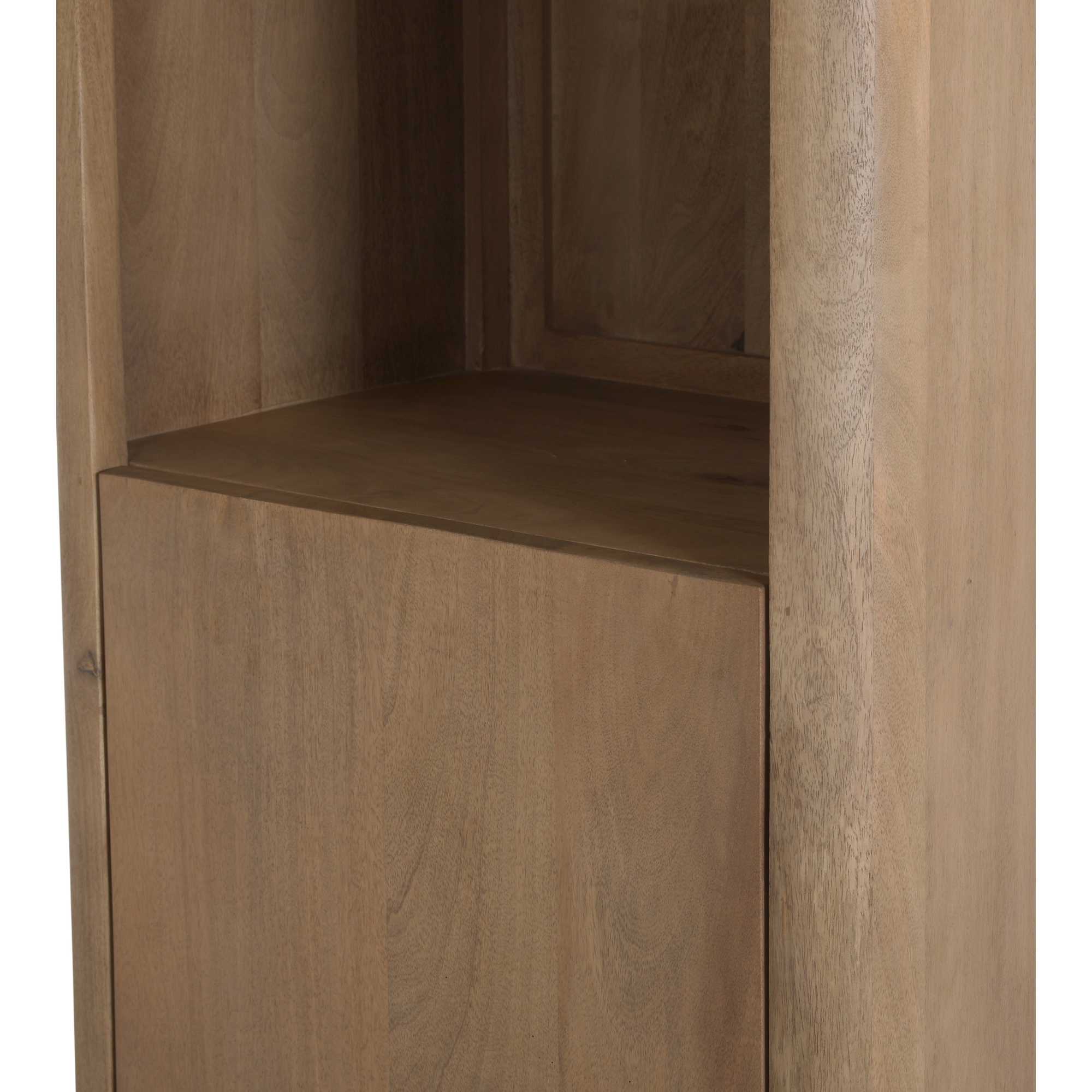 Boekenkast Dallas Naturel Mangohout 55 cm - Industrieelinhuis.nl