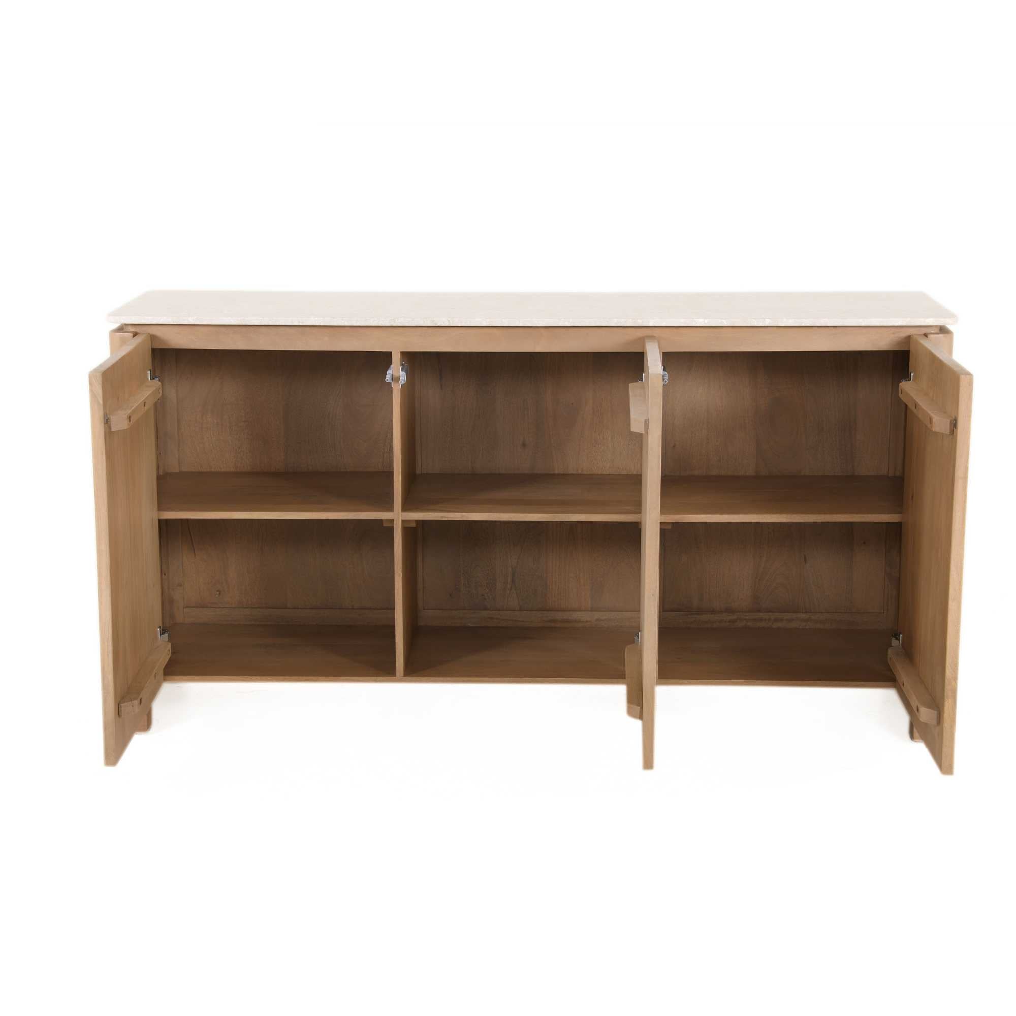 Dressoir Dallas Naturel Mangohout 165 cm - Industrieelinhuis.nl