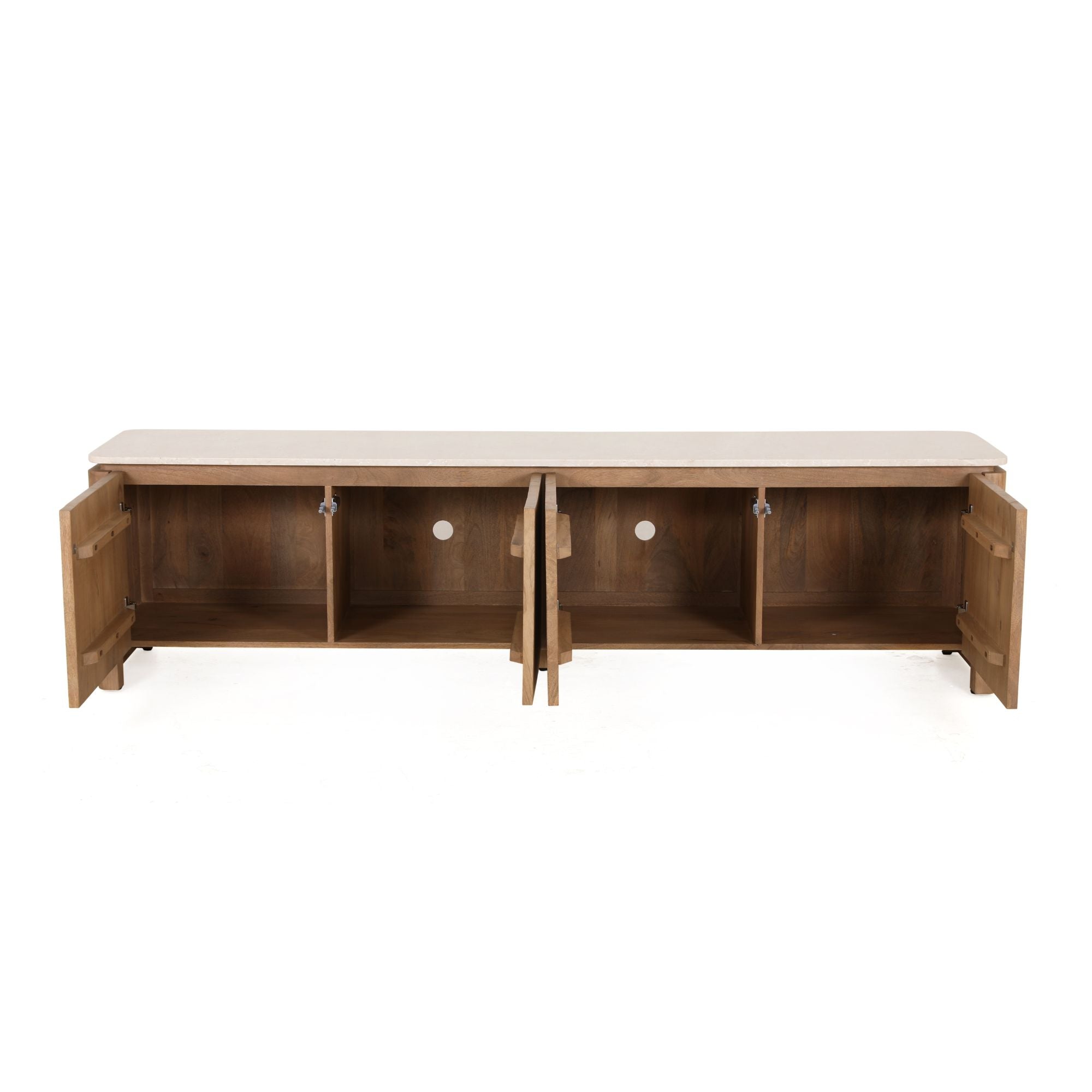 Tv meubel Dallas Naturel Mangohout 210 cm - Industrieelinhuis.nl